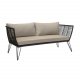 BLOOMINGVILLE Mundo havesofa, m. hynder - sort reb og metal