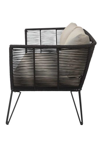 BLOOMINGVILLE Mundo havesofa, m. hynder - sort reb og metal