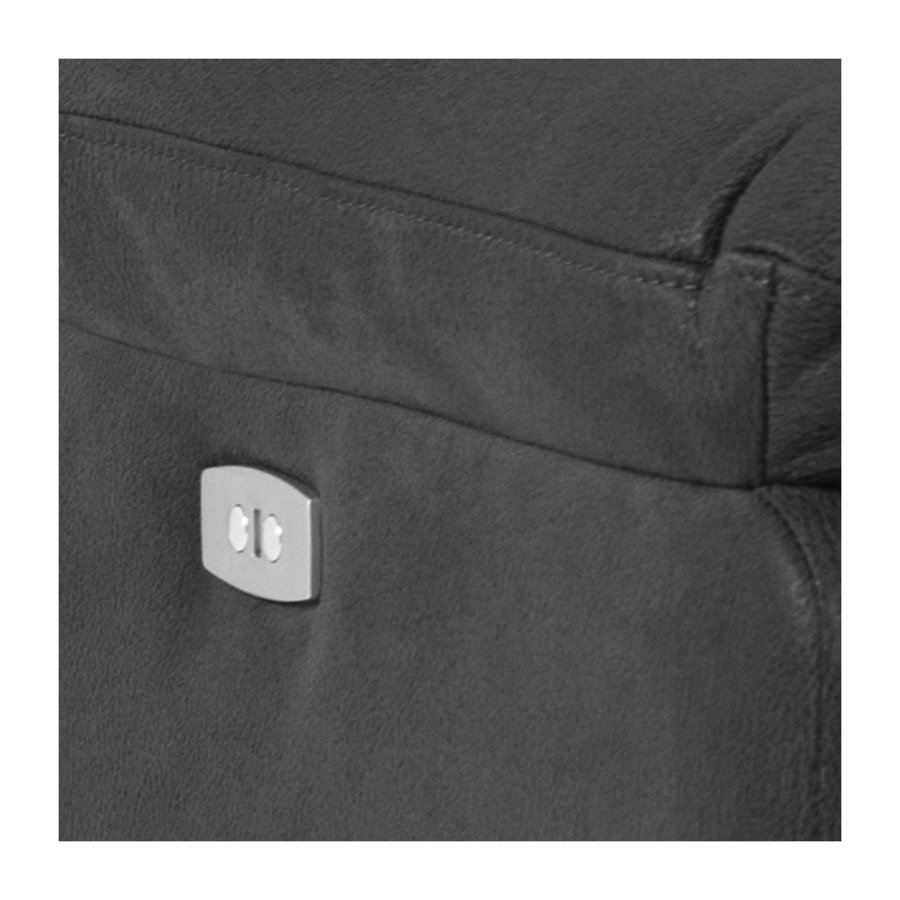 ACT NORDIC Rana 2 pers. sofa, m. 2 elektriske reclinere og USB port C stik - gr polyester og sort metal 