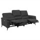 ACT NORDIC Rana 3 pers. sofa, m. 2 elektriske reclinere og USB port C stik - gr polyester og sort metal