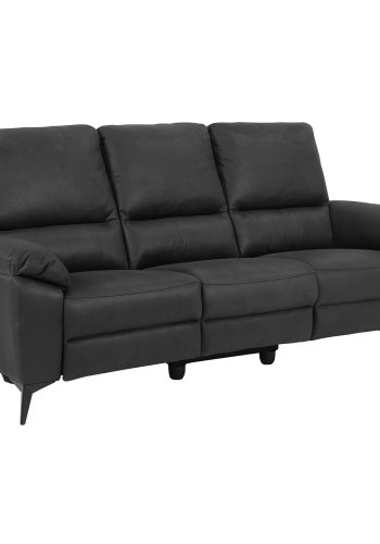 ACT NORDIC Rana 3 pers. sofa, m. 2 elektriske reclinere og USB port C stik - gr polyester og sort metal