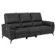ACT NORDIC Rana 3 pers. sofa, m. 2 elektriske reclinere og USB port C stik - gr polyester og sort metal