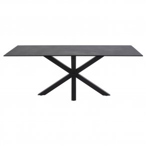 ACT NORDIC Heaven rektangulr spisebord - Fairbanks sort glas/keramik og sort metal (200x100) 