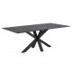 ACT NORDIC Heaven rektangulr spisebord - Fairbanks sort glas/keramik og sort metal (200x100) 