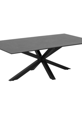 ACT NORDIC Heaven rektangulr sofabord - Fairbanks sort glas/keramik og sort metal (130x70) 