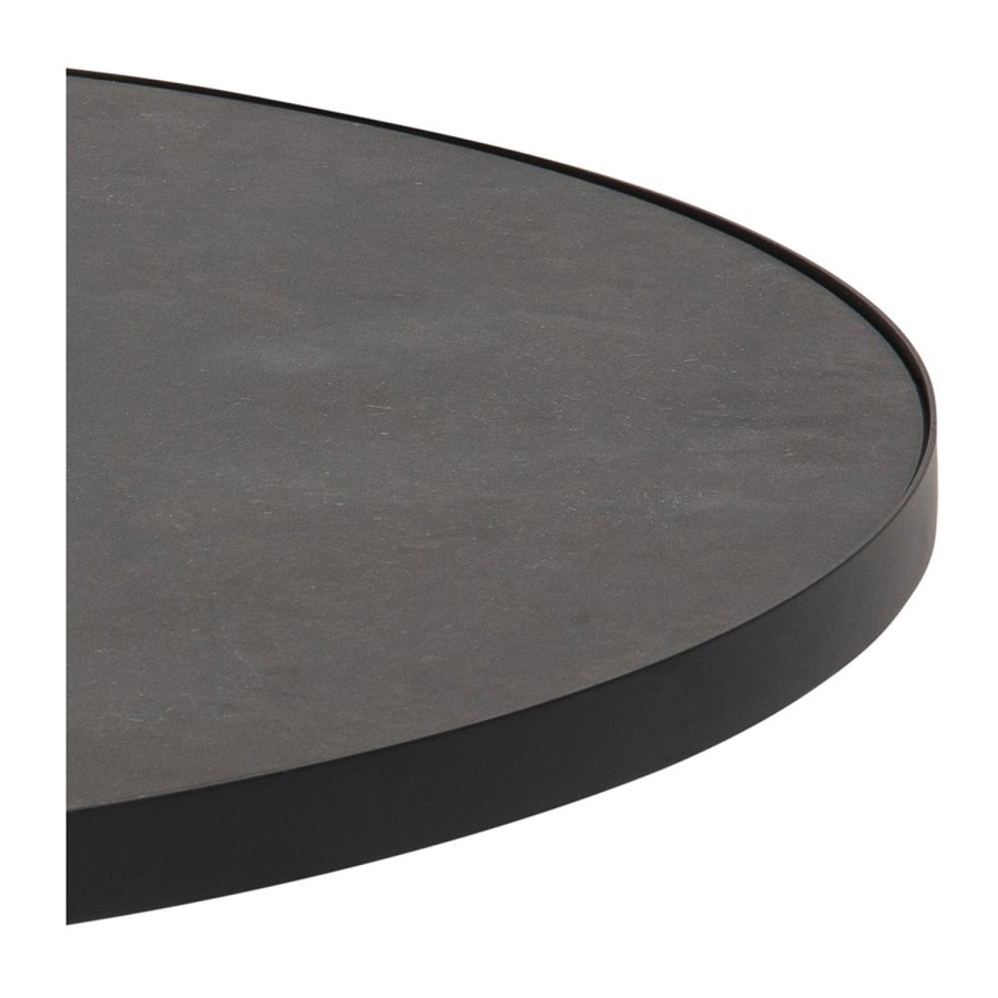 ACT NORDIC Soli rund sofabord -  Fairbanks sort glas/keramik og sort metal (85,7) 