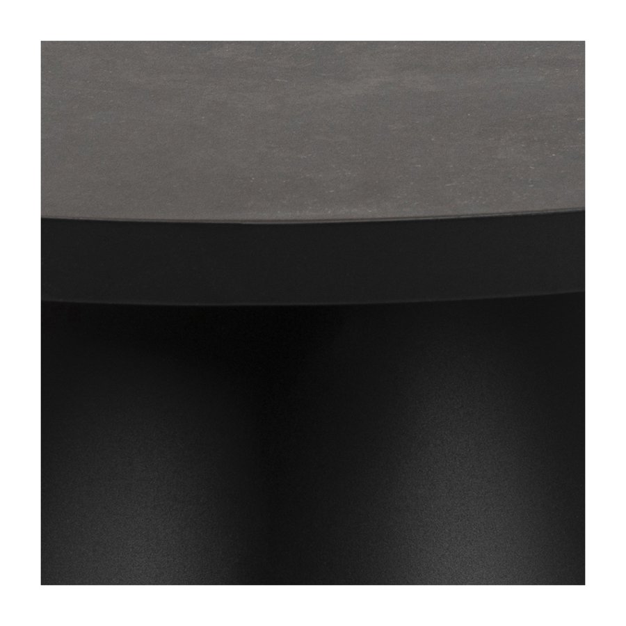 ACT NORDIC Soli rund sofabord -  Fairbanks sort glas/keramik og sort metal (85,7) 