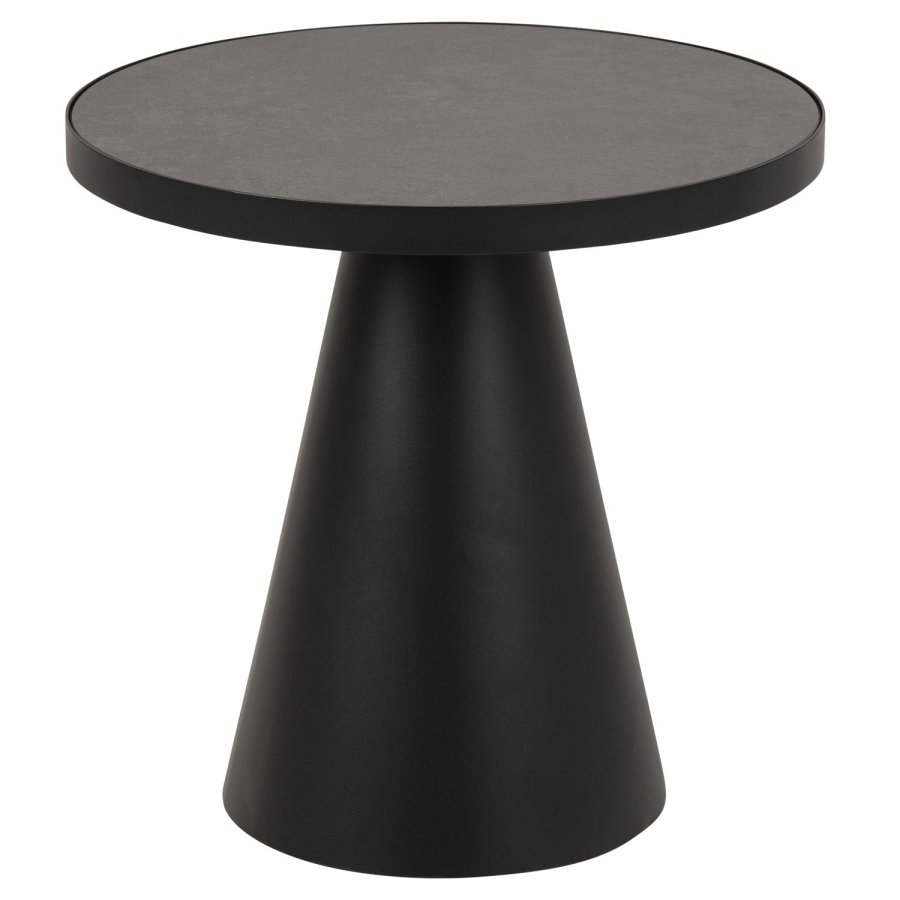 ACT NORDIC Soli rund sofabord -  Fairbanks sort glas/keramik og sort metal (45,7) 