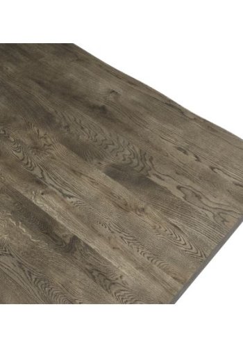 Atlantic spisebord med blget kant 60 mm, m. udtrk - rgfarvet egetr og sort metal (100x220)