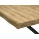 Atlantic spisebord med blget kant 60 mm, m. udtrk - natur egetr og sort metal (100x220)