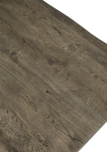 Atlantic spisebord med blget kant 40 mm, m. udtrk - rgfarvet egetr og sort metal (95x260) 