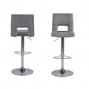 ACT NORDIC Sylvia barstol, m. rygln, fodsttte, gaspatron TÜV og trompetfod - lysegr polyester og krom metal