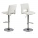 ACT NORDIC Sylvia barstol, m. rygln, fodsttte, gaspatron TÜV og trompetfod - hvid PU og krom metal 