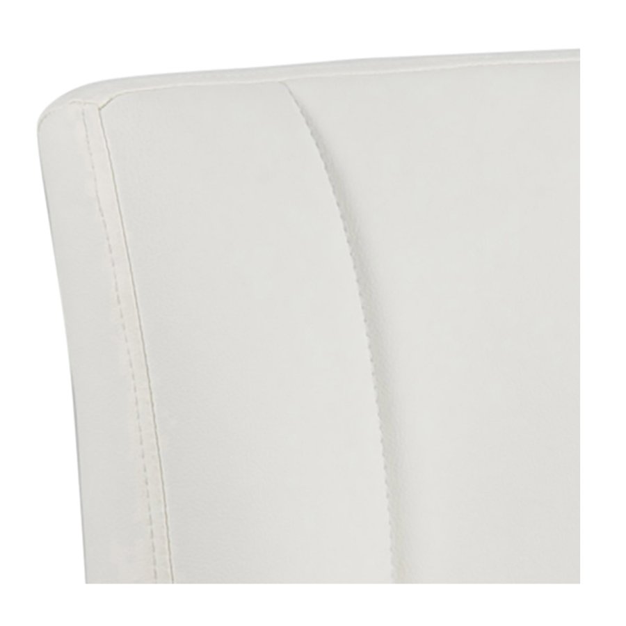 ACT NORDIC Sylvia barstol, m. rygln, fodsttte, gaspatron TÜV og trompetfod - hvid PU og krom metal 