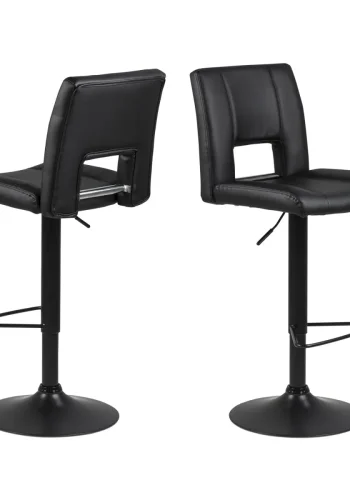 ACT NORDIC Sylvia barstol, m. rygln, fodsttte og gaspatron - sort PU og sort stl