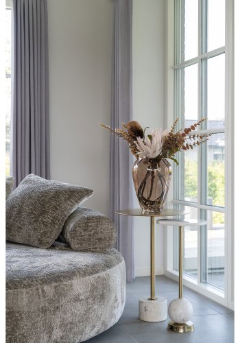 HOUSE NORDIC Daybed med 2 puder i chenille, rund, natur, HN1251