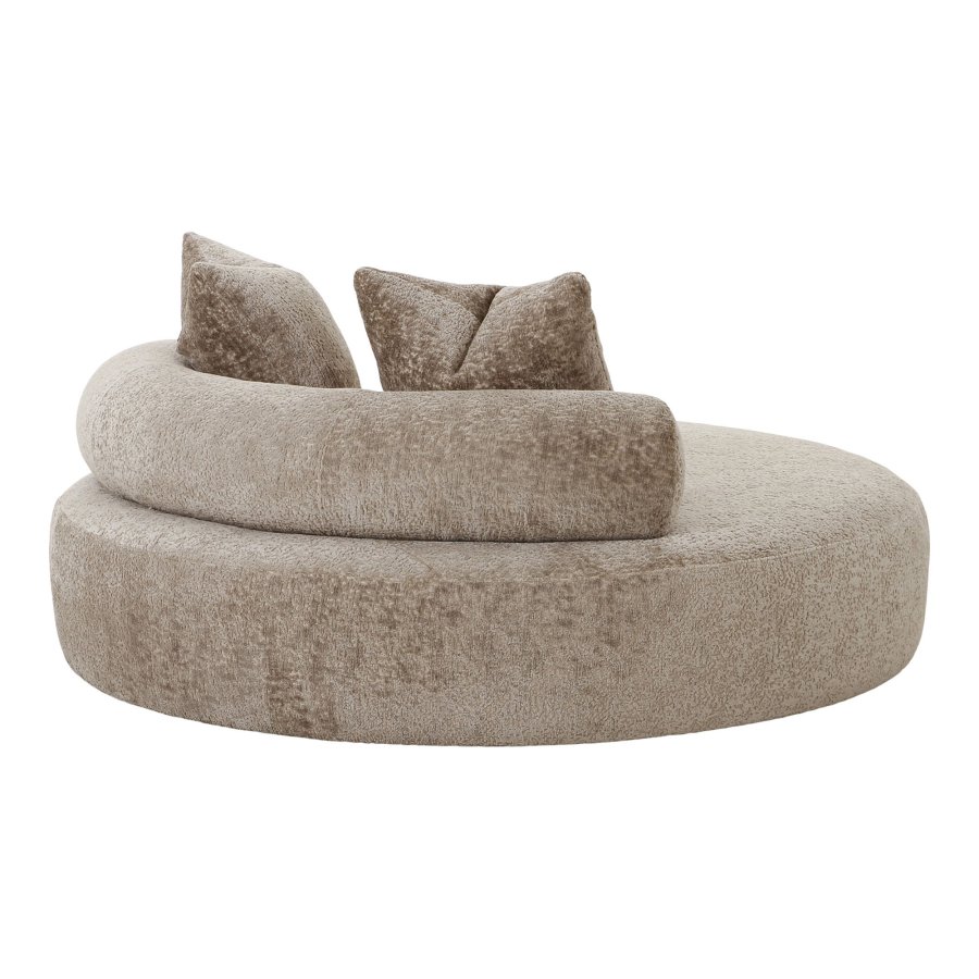 HOUSE NORDIC Daybed med 2 puder i chenille, rund, natur, HN1251