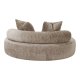 HOUSE NORDIC Daybed med 2 puder i chenille, rund, natur, HN1251