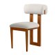 NORDVÄRK Natura spisebordsstol - hvid polyester og egepoleret bgetr (st med 2)