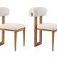 NORDVÄRK Natura spisebordsstol - hvid polyester og egepoleret bgetr (st med 2)