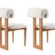 NORDVÄRK Natura spisebordsstol - hvid polyester og egepoleret bgetr (st med 2)
