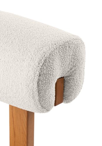 NORDVÄRK Natura spisebordsstol - hvid polyester og egepoleret bgetr (st med 2)