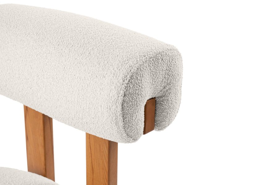 NORDVÄRK Natura spisebordsstol - hvid polyester og egepoleret bgetr (st med 2)