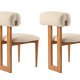 NORDVÄRK Natura spisebordsstol - rhvid polyester og egepoleret bgetr (st med 2)