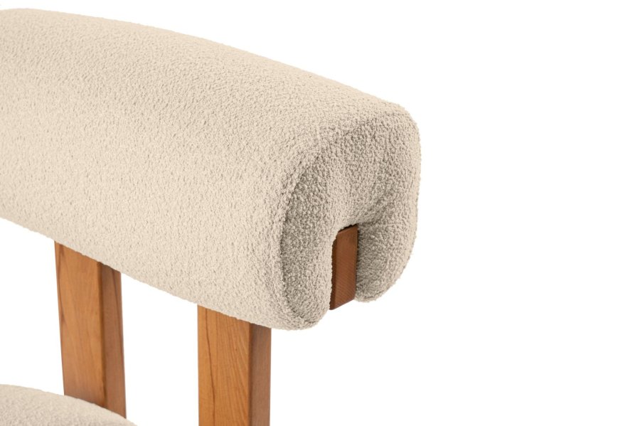 NORDVÄRK Natura spisebordsstol - rhvid polyester og egepoleret bgetr (st med 2)