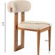 NORDVÄRK Natura spisebordsstol - rhvid polyester og egepoleret bgetr (st med 2)