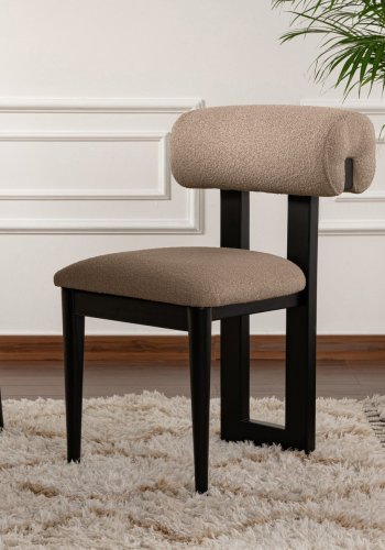 NORDVÄRK Natura spisebordsstol - sand/beige polyester og sort bgetr (st med 2)