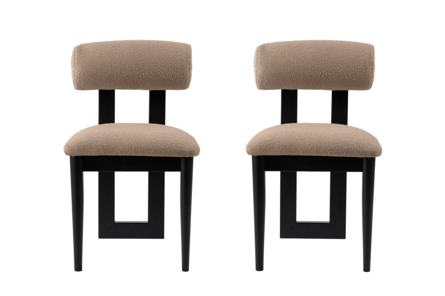 NORDVÄRK Natura spisebordsstol - sand/beige polyester og sort bgetr (st med 2)