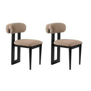 NORDVÄRK Natura spisebordsstol - sand/beige polyester og sort bgetr (st med 2)