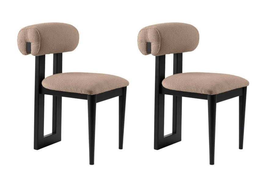 NORDVÄRK Natura spisebordsstol - sand/beige polyester og sort bgetr (st med 2)