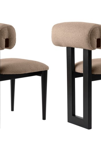 NORDVÄRK Natura spisebordsstol - sand/beige polyester og sort bgetr (st med 2)