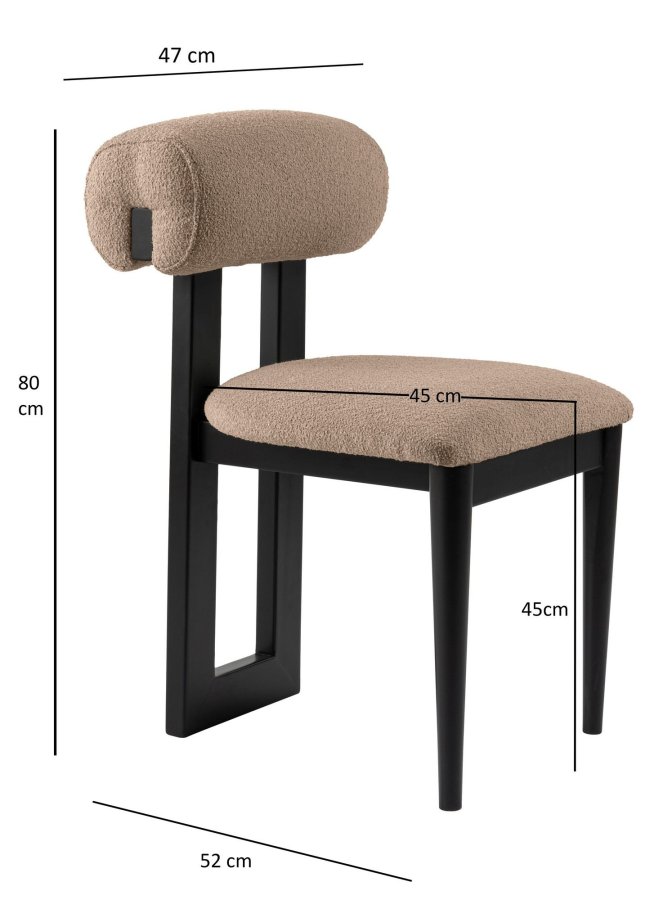 NORDVÄRK Natura spisebordsstol - sand/beige polyester og sort bgetr (st med 2)