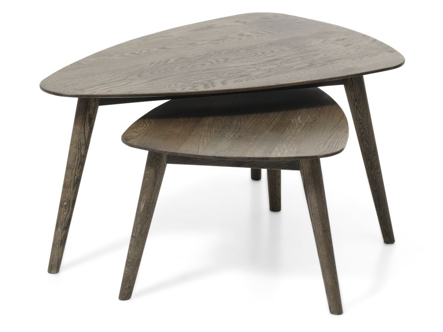 Bali sofabord SM, trekantet - rgfarvet egetr (st af 2)