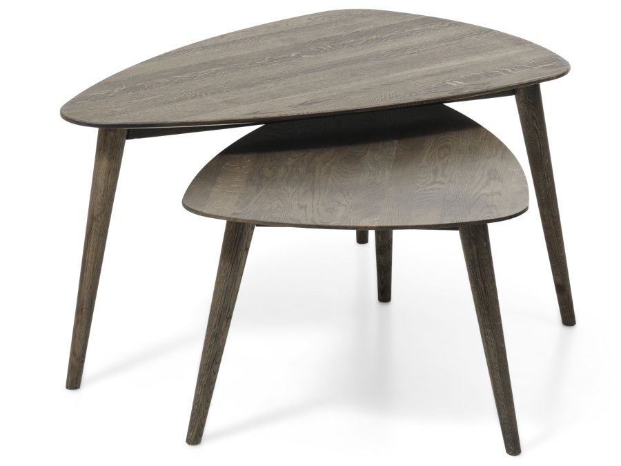 Bali sofabord ML, trekantet - rgfarvet egetr (st af 2)