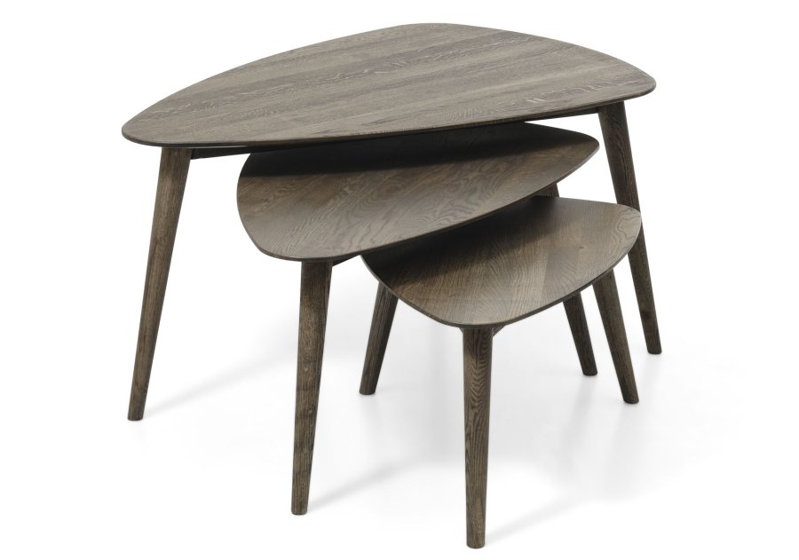 Bali sofabord SML, trekantet - rgfarvet egetr (st af 3)