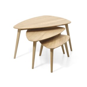 Bali sofabord SML, trekantet - natur egetr (st af 3)