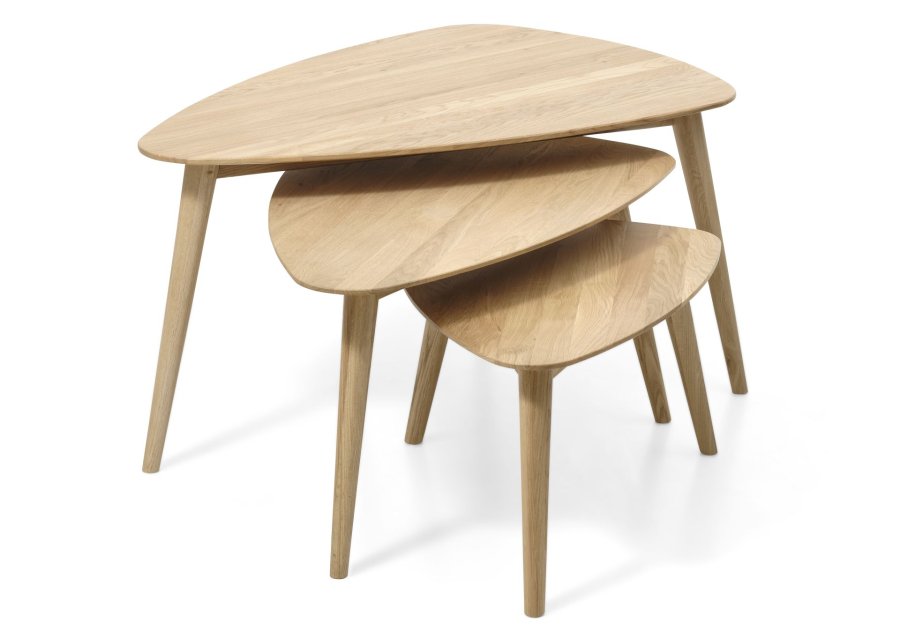 Bali sofabord SML, trekantet - natur egetr (st af 3)
