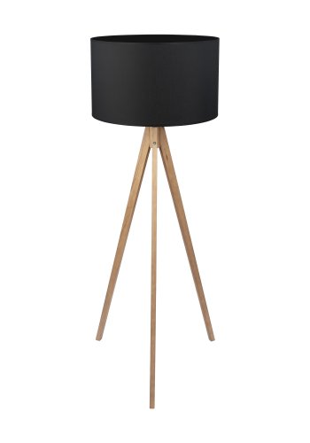 TK Treviso gulvlampe - sort stof og natur tr