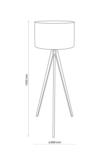 TK Treviso gulvlampe - sort stof og natur tr