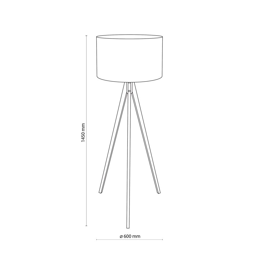 TK Treviso gulvlampe - sort stof og natur tr