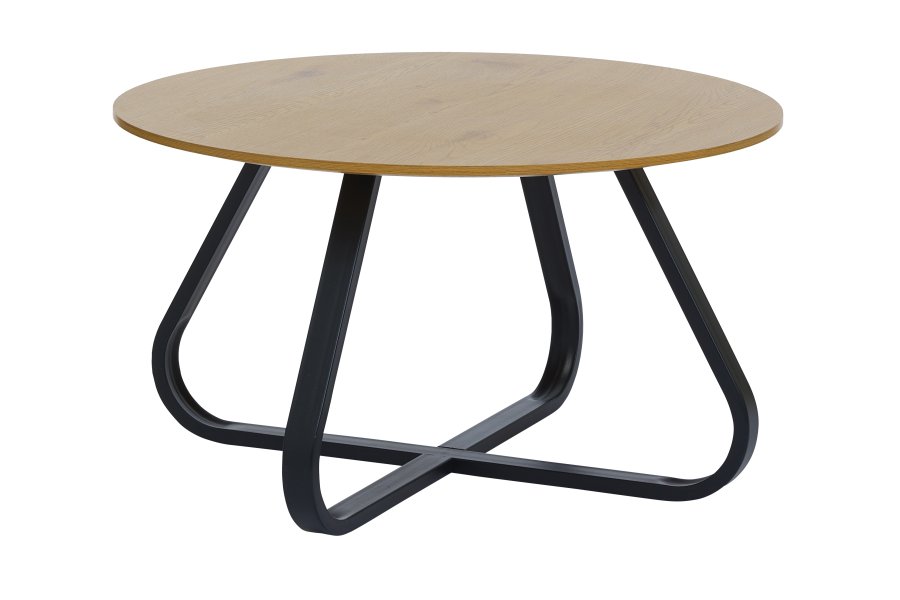 Cesura sofabord, rund - natur egemelamin og sort metal (80)