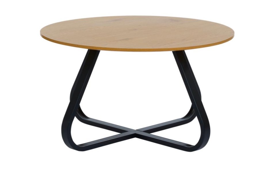 Cesura sofabord, rund - natur egemelamin og sort metal (80)