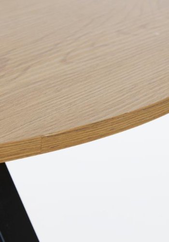 Cesura sofabord, rund - natur egemelamin og sort metal (80)