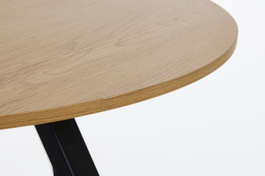 Cesura sofabord, rund - natur egemelamin og sort metal (80)