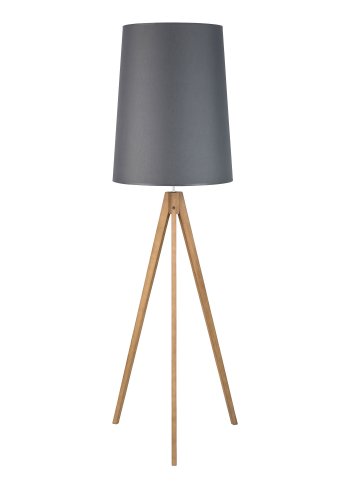 TK Walz gulvlampe - gr stof og natur tr