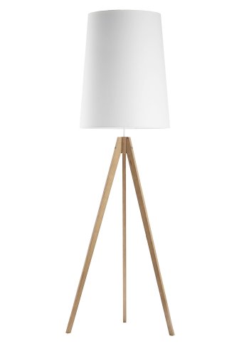TK Walz gulvlampe - hvid stof og natur tr